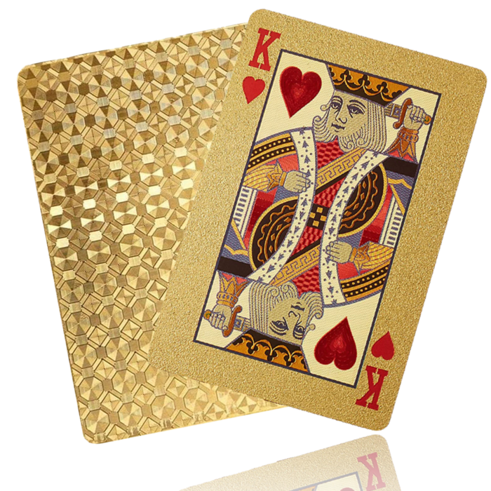 [국내직배송] 2021 New 럭셔리 24K 골드 포커 카드 (PVC 플라스틱 방수 다이아몬드 패턴) - 전용 케이스 포함