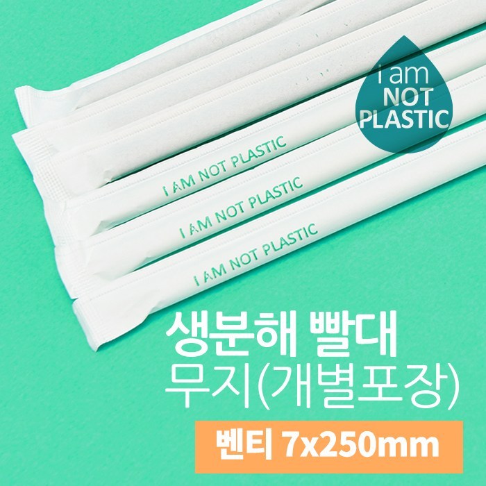 리그라운드 생분해 빨대 개별포장 화이트 벤티 일자 7mm*250mm 100개, 1개, 1개 대표 이미지 - 친환경 빨대 추천