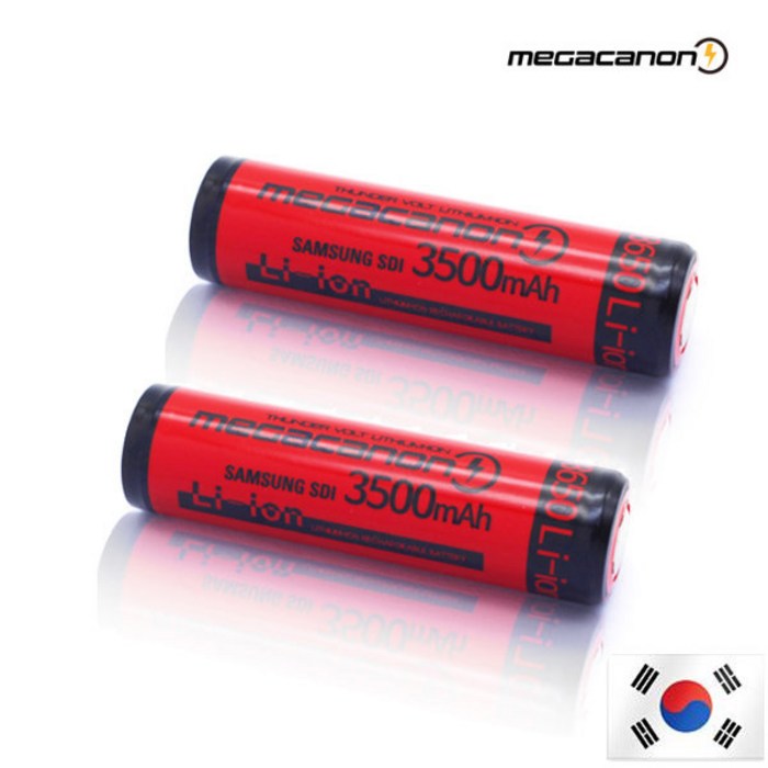 삼성 18650 대용량 3500mAh 리튬이온배터리 배터리, 2개 대표 이미지 - 리튬이온 건전지 추천