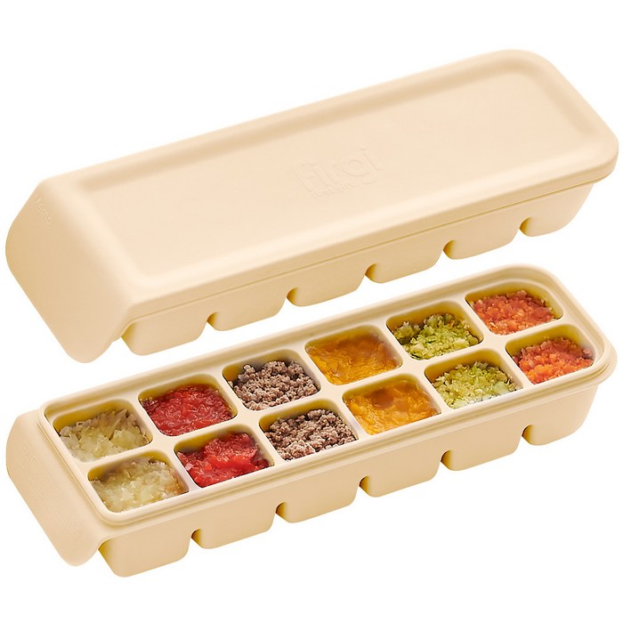 퍼기 이중 밀폐 슬림 멀티큐브 12구, 베이지, 2P
