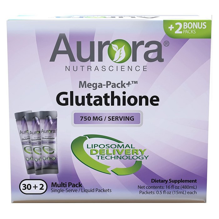 Aurora Nutrascience 메가-리포소말 글루타치온 750 mg 액상 개별 포장 32개 각 15 ml(0.5 fl oz), 750mg 대표 이미지 - 글루타치온 추천