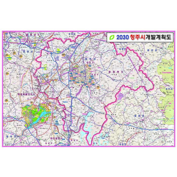 청주시 개발계획도_국토계획 도시개발계획(사이즈 2종 선택) 코팅형, 150x110 대표 이미지 - 부동산 지도 추천