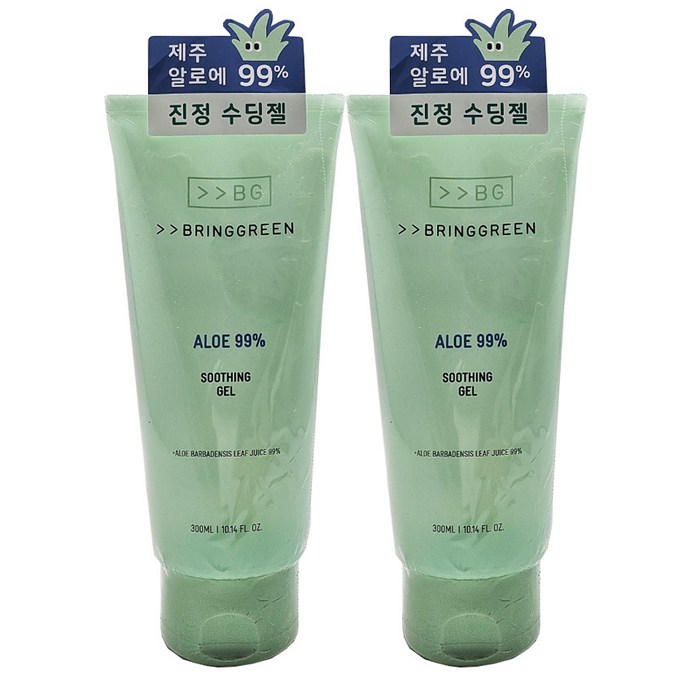 브링그린 알로에 99% 수딩 젤 더블 300mL*2ea, 300ml, 2개