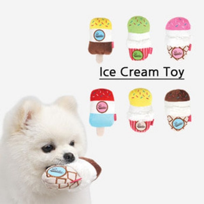 맥주샵 패리스독 아이스크림 토이 1개 랜덤발송 장난감 강아지장난감인형, 단일 수량
