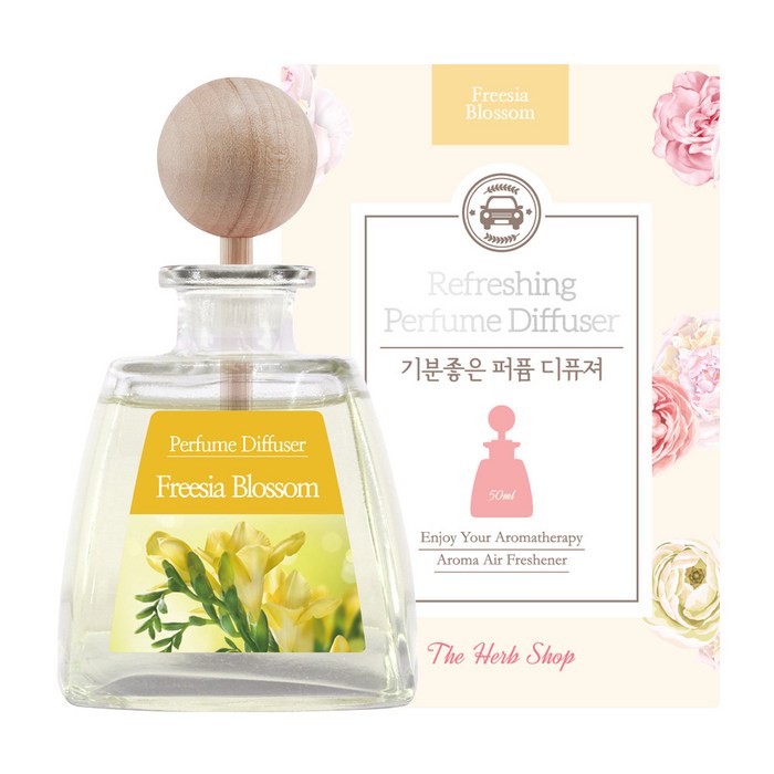 더허브샵 기분좋은 퍼퓸 디퓨저 50ml, 클린코튼, 1개 대표 이미지 - 더허브샵 차량용 디퓨저 추천