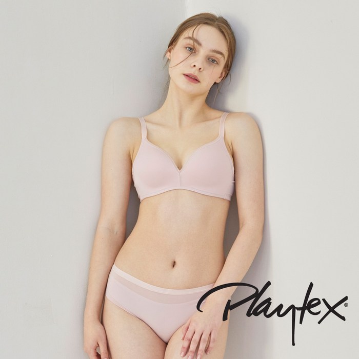 [Playtex] 플레이텍스 와이어리스 시크릿 핑크베이지 브라팬티 2종세트 PXW1M13_T 대표 이미지 - 코르셋 브라 추천