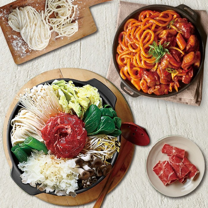 애슐리 소고기 모둠버섯 샤브샤브+원조 춘천 닭갈비 (총 4인분) 밀키트 쿠킹박스 세트 대표 이미지 - 밀푀유나베 밀키트 추천