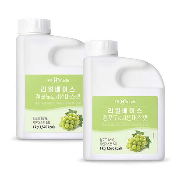 흥국에프앤비 맘스리얼베이스 청포도샤인머스켓 1kg 2개, 선택안함 대표 이미지 - 샤인머스캣 음료 추천