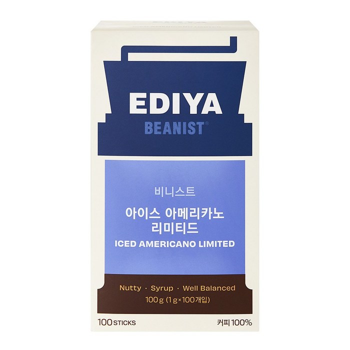이디야 비니티드 아이스 아메리카노 리미티드 커피믹스 1g, 1개입, 100개 대표 이미지 - 아이스 아메리카노 추천