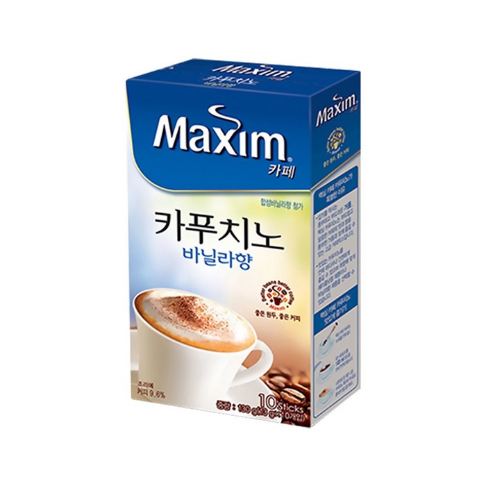 [맥심] 카페 카푸치노 바닐라향 10Tx5 총 50T, 상세 설명 참조 대표 이미지 - 달달한 커피 추천