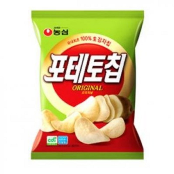 농심 포테토칩오리지널, 60g, 20개 대표 이미지 - 감자칩 추천