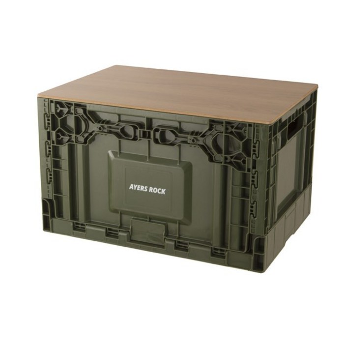 에어즈락 캠핑 폴딩박스 일반형, 박스 올리브그린 + 상판 포켓 고무탭