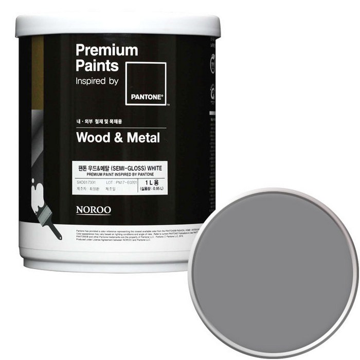 노루페인트 팬톤 우드앤메탈 페인트 반광 1L, 17-4014 Titanium 대표 이미지 - 티타늄 도장 추천