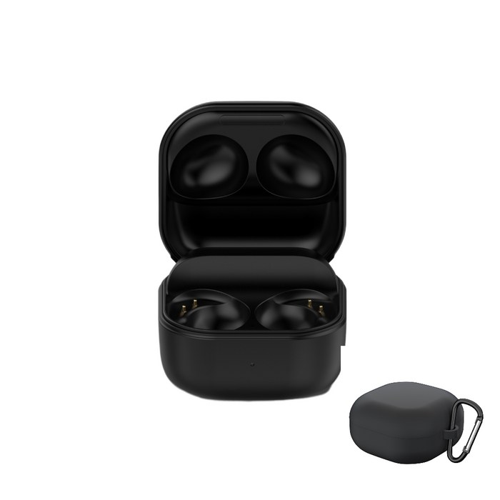 핀흔 Galaxy Buds2 Pro 갤럭시버즈2 프로 충전 케이스 SM-R510 호환+케이스 증정, 블랙, 1개 대표 이미지 - 버즈2 케이스 추천