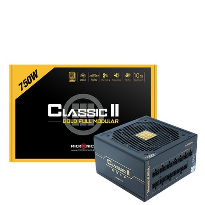 마이크로닉스 Classic II 750W 80PLUS GOLD 230V EU 풀모듈러 ATX 파워 대표 이미지 - 컴퓨터 파워 추천