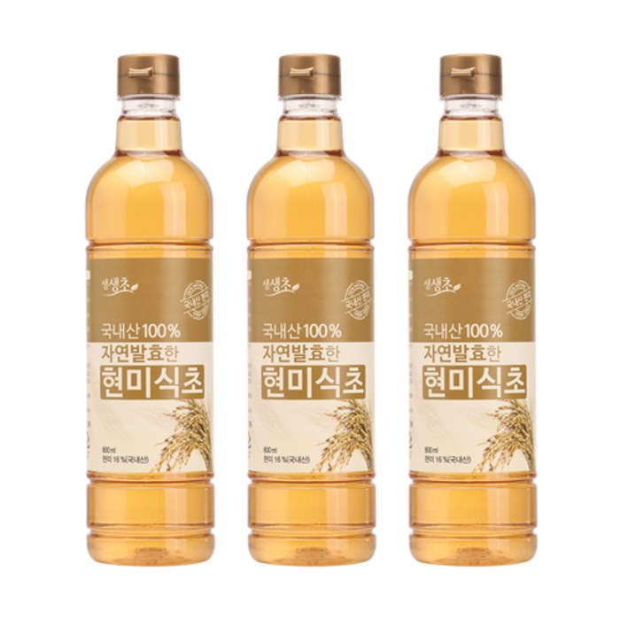 생생초 자연발효한 현미식초, 800ml, 3개 대표 이미지 - 감귤초 추천