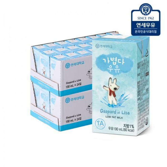 연세우유 가볍다 우유, 190ml, 48팩 대표 이미지 - 저지방 우유 추천