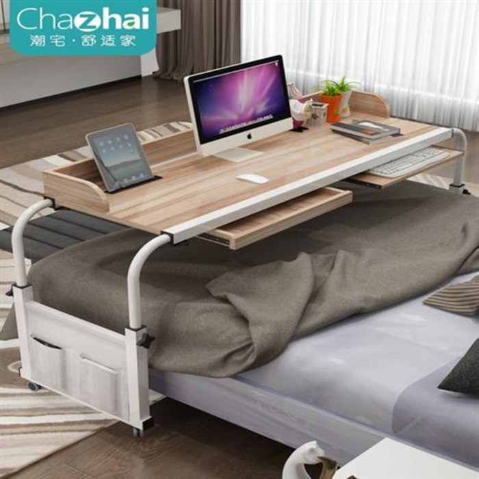 베드 침대 이동식 책상 테이블 Mooti a40, 11-슬롯과14m패키지V고대의오크PU휠업그레이
