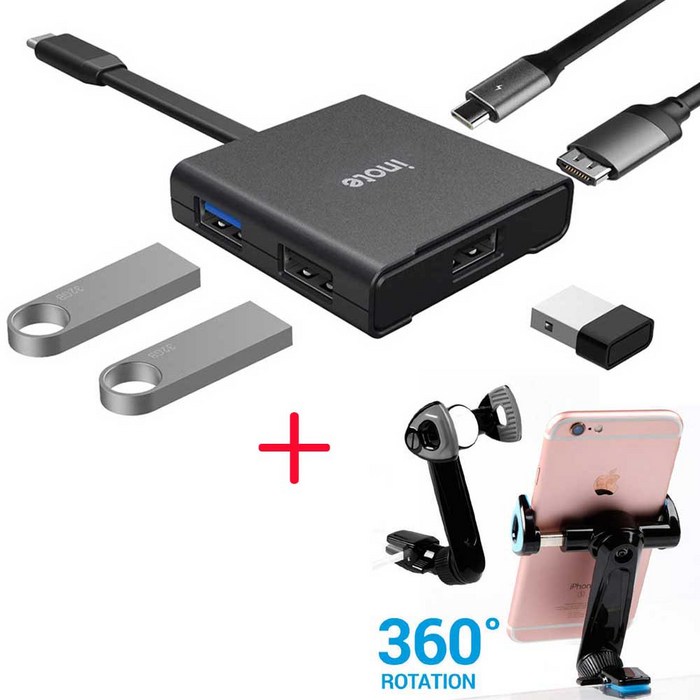 아이노트 FS-CH21P USB C타입 5in1 멀티포트허브 사은품 증정 HDMI PD고속충전, 블랙