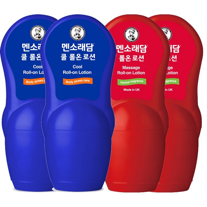 멘소래담 쿨 롤온 로션 파스 50ml + 롤온 로션 파스 50ml, 쿨x2+핫x2 대표 이미지 - 파스 추천