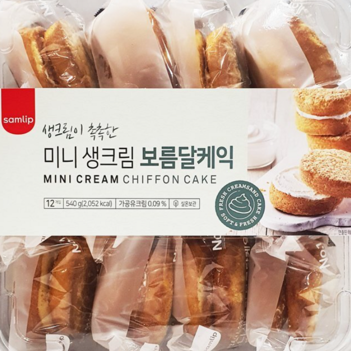 삼립 정통 생크림 보름달빵 케익 케잌 45g x 12봉지 코스트코, 1개 대표 이미지 - 크림빵 추천