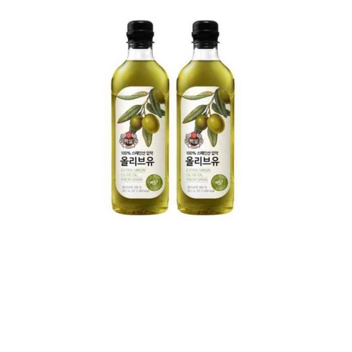 백설 스페인산 압착 올리브유, 900ml, 2개 대표 이미지 - 압착 올리브유 추천