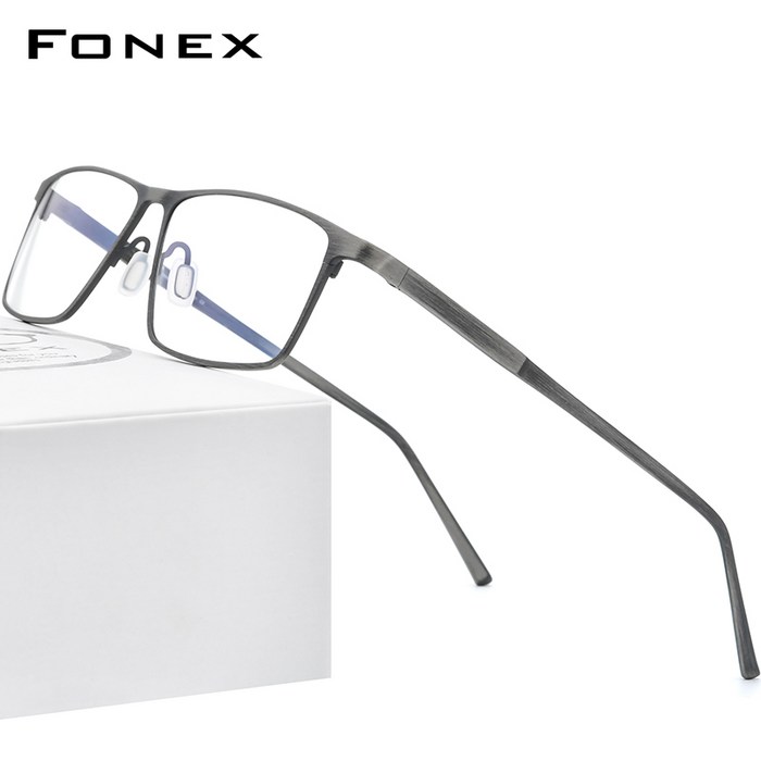 FONEX 초경량 남자 티타늄 사각 세련된 깔끔한 안경테 패션 디자인 가벼운 단색 대표 이미지 - 베타티타늄 안경 추천