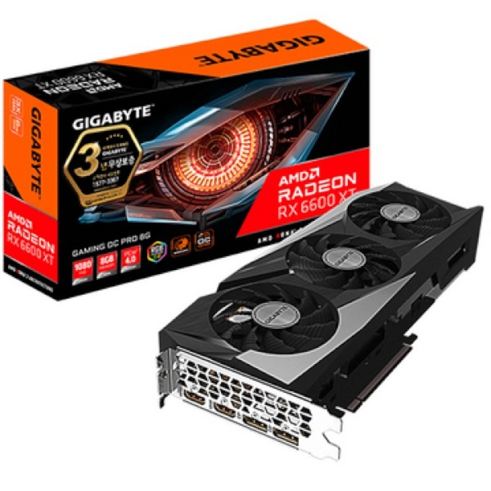 GIGABYTE 라데온 RX 6600 XT Gaming OC PRO D6 8GB 그래픽카드 (제이씨현) 대표 이미지 - 게이밍 그래픽카드 추천