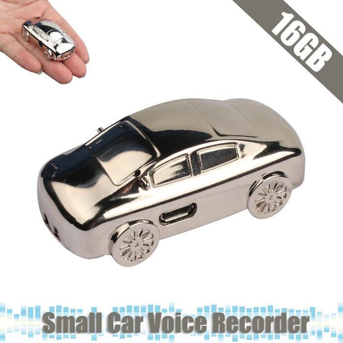 작은 자동차 16 기가 바이트 음성 활성화 레코더 한 버튼 디지털 음성 레코더 Earbud MP3 플레이어 음악 강의 회의|디지털 음성 녹음기|, 1개, 16GB, Grey
