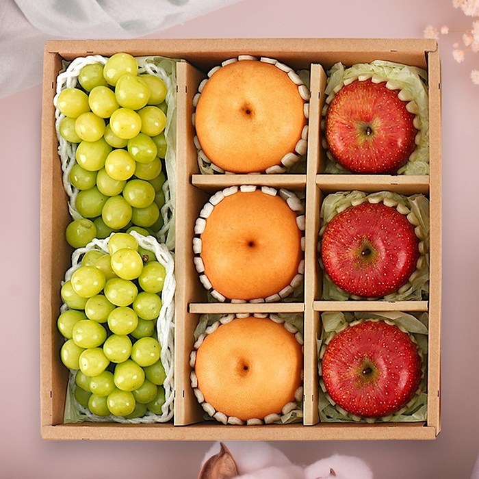 명품 프리미엄 설명절 혼합과일 선물세트, 4kg(샤인머스켓+배+사과), 1개 대표 이미지 - 제수용 과일 추천