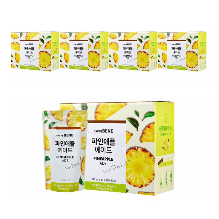 카페베네 파인애플 에이드, 190ml, 50개 대표 이미지 - 편의점 주스 추천