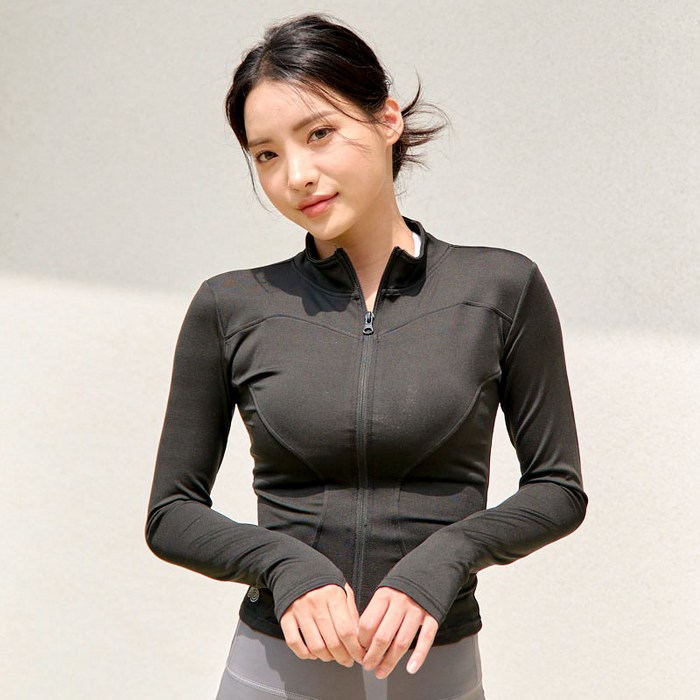 SABU 요가 필라테스 크롭 집업 자켓 대표 이미지 - 여자 댄스복 추천