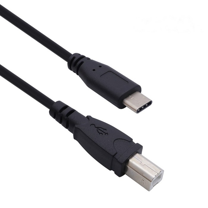 맘보케이블 노트북 USB C타입 to USB2.0 B타입 프린터 복합기 스캐너 연결케이블 썬더볼트3 맥북호환 블래색상출고, 2m, 1개 대표 이미지 - 썬더볼트3 추천