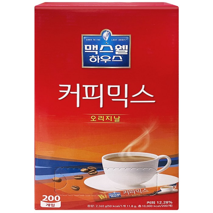 동서 맥스웰하우스 커피믹스 오리지날, 3개, 200개입, 11.8g 대표 이미지 - 믹스커피 추천