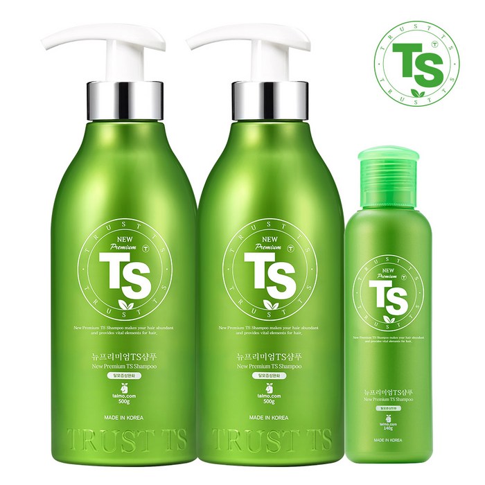 TS 뉴프리미엄 샴푸 500g 2개 + 100g 1개, 1세트 대표 이미지 - TS 샴푸 추천