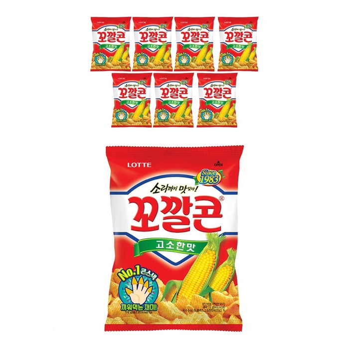 롯데 꼬깔콘 고소한맛 72g x 8개, 단품 대표 이미지 - 롯데 과자 추천