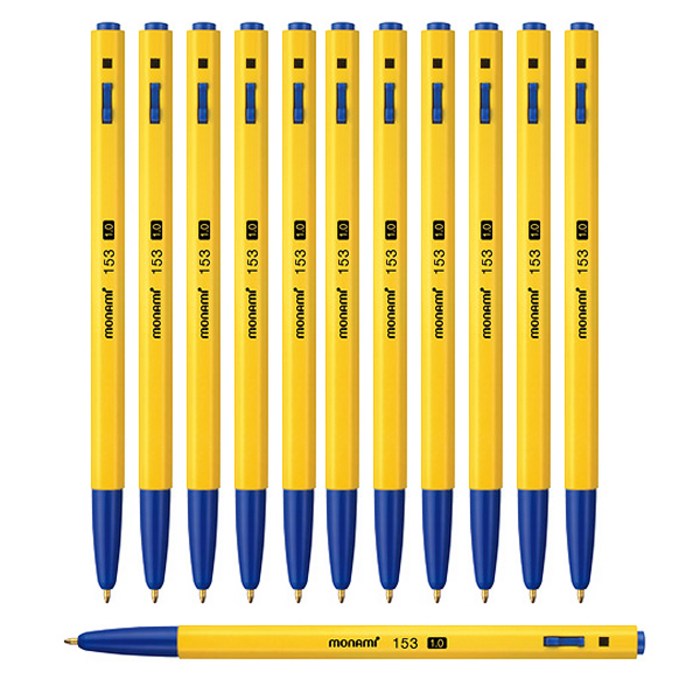브랜드 없음 [pen4u]모나미 153 유성볼펜 12자루1box 1.0mm, 파랑, 12box 대표 이미지 - 모나미 추천