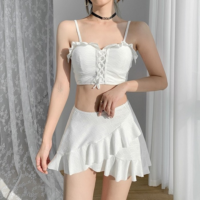 호텔 실내비키니 여자 호캉스 야한 수영복 알리익스프레스비키니스팀 소녀 여성 순수한 바람, 하얀색, XL 대표 이미지 - 야한 수영복 추천