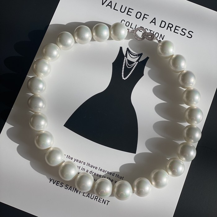 왕진주 화이트 14mm 목걸이 Princess White Pearl 14mm Necklace 대표 이미지 - 왕진주 목걸이 추천
