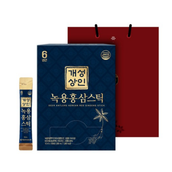 개성상인 녹용 홍삼스틱 100p + 쇼핑백, 10ml, 500포 대표 이미지