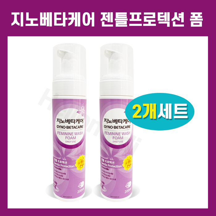 지노베타케어 젠틀프로텍션 여성청결제 폼, 200ml, 2개입 대표 이미지 - 일회용 여성청결제 추천