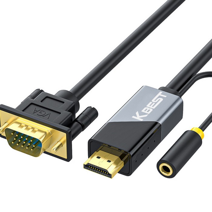 케이베스트 오디오지원 HDMI TO VGA 케이블, 10m 대표 이미지 - 광 컨버터 추천