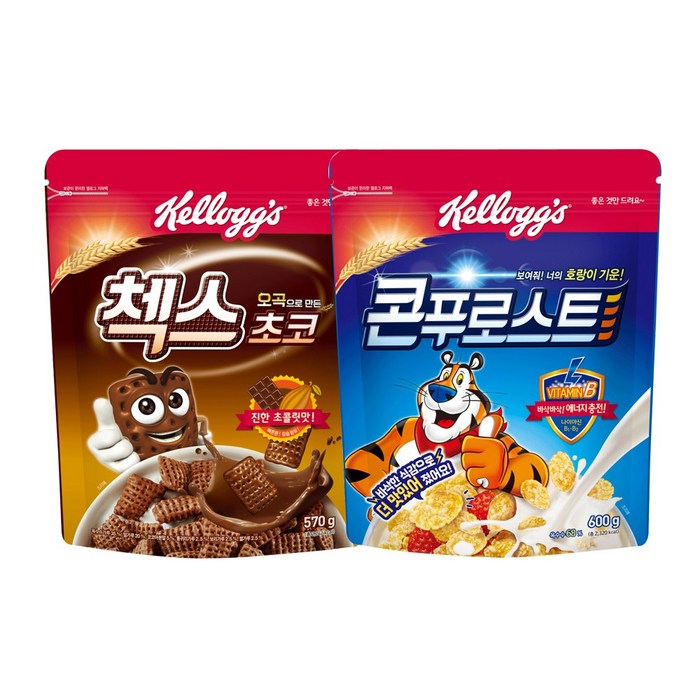 농심켈로그 오곡 첵스초코 570g +콘푸로스트 600g, 단품, FREE 대표 이미지 - 허쉬 과자 추천