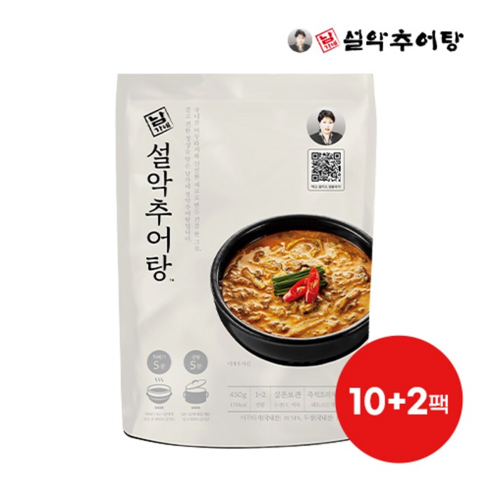 [남가네 설악추어탕] 설악추어탕 10팩 구매시 2팩 더! (450g X 12팩), 1세트 대표 이미지 - 삼계탕 재료 추천
