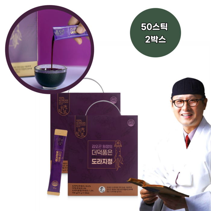 식약처 HACCP 김오곤원장 더덕품은 도라지청 스틱, 100포, 15ml 대표 이미지 - 쌍화스틱 추천