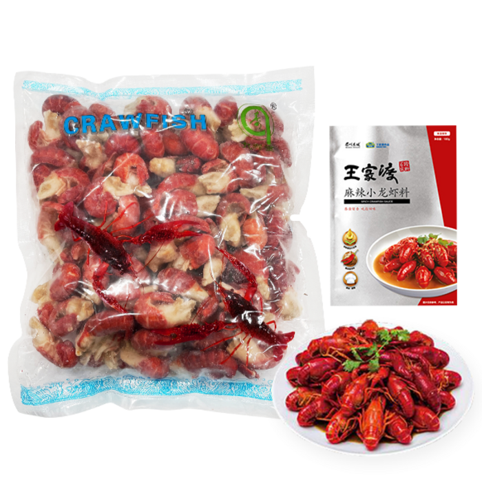 홍홍 중국식품 홍팡팡 민물가재꼬리 500g(룽샤웨이)+왕가두소스SET 마라룽샤 중국소스, 1개, 파랑 대표 이미지 - 홍새우 추천