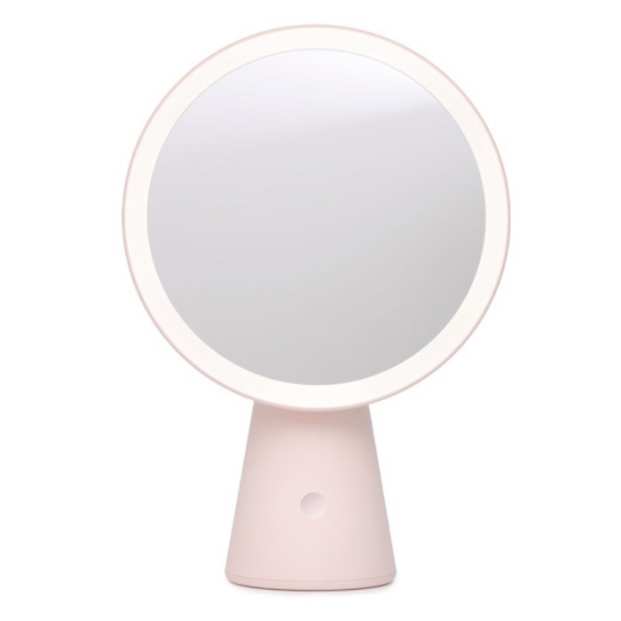 플랜룩스 원형 서클 LED 조명 화장 탁상 거울, 핑크