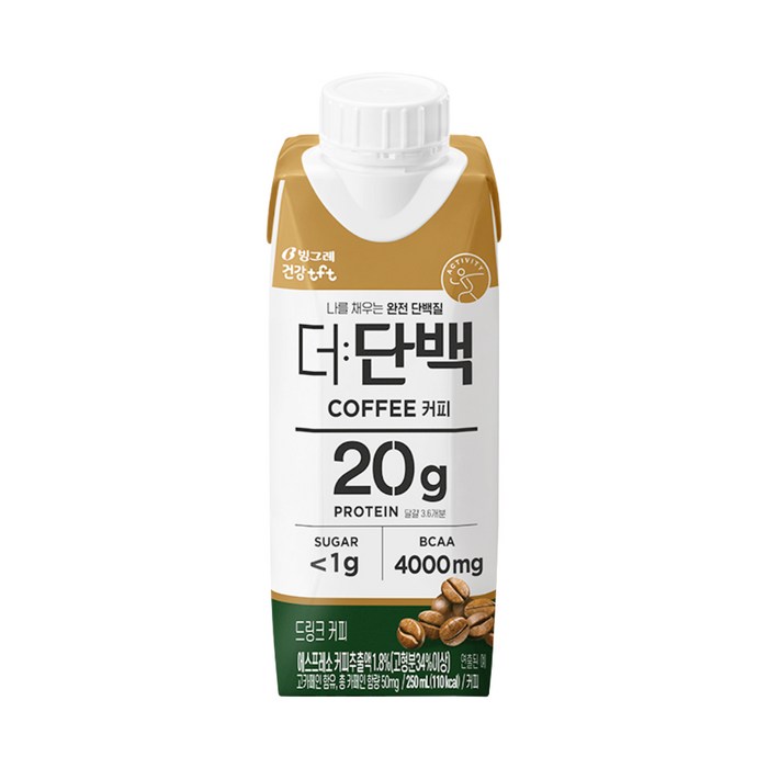 빙그레 더단백 드링크 커피, 18개입, 250ml 대표 이미지 - 더단백 추천