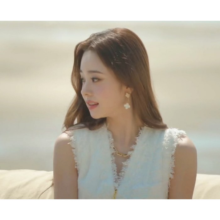 솔로지옥 프리지아 화이트 트위드 민소매 원피스 송지아 패션 대표 이미지 - 프리지아 원피스 추천