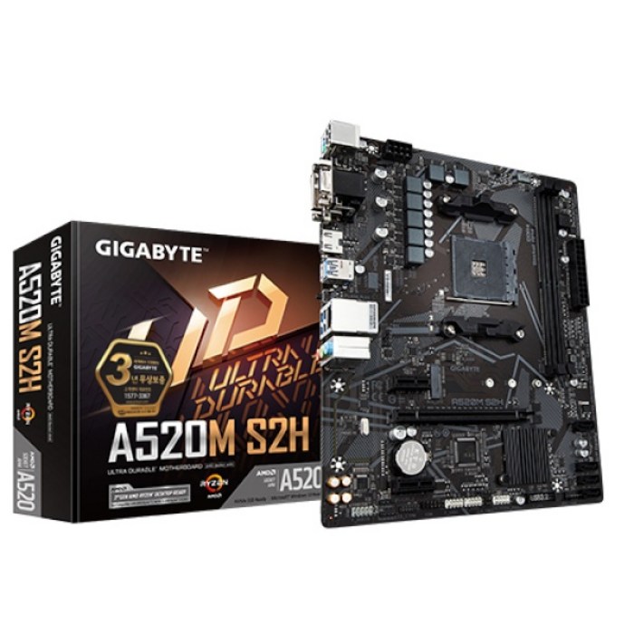 [GIGABYTE] A520M S2H 듀러블에디션 제이씨현 (AMD A520/M-ATX) 대표 이미지 - AMD 메인보드 추천